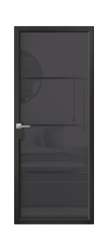 Дверь межкомнатная Фрейм 04 Цвет Черный Покрытие Алюминий  Наличник Скрытый короб Цена 83860