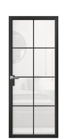 Дверь межкомнатная Фрейм 08 Цвет Черный Покрытие Алюминий  Наличник Скрытый короб Цена 81714