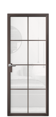 Дверь межкомнатная Фрейм 08 Цвет Антик Покрытие Алюминий  Наличник Скрытый короб Цена 90444