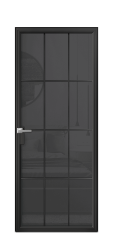 Дверь межкомнатная Frame 12 Цвет Черный Покрытие Алюминий  Наличник Скрытый короб Цена 79130