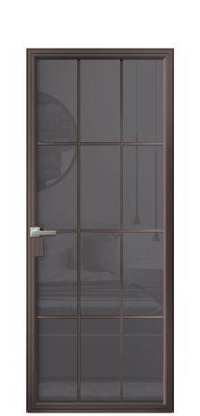 Дверь межкомнатная Frame 12 Цвет Антик Покрытие Алюминий  Наличник Скрытый короб Цена 86730