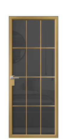 Дверь межкомнатная Frame 12 Цвет Латунь Покрытие Алюминий  Наличник Скрытый короб Цена 86730