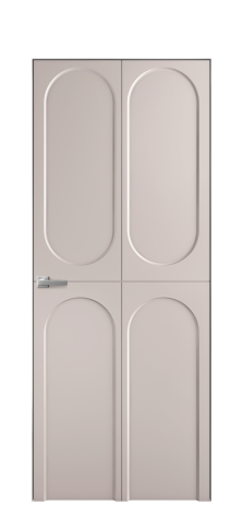 Дверь межкомнатная Anse 4 Цвет Пудра Покрытие Эмаль  Наличник Скрытый короб хром Цена 44450