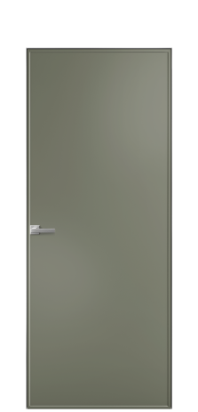 Дверь межкомнатная Лайн 1 Цвет Зеленый Покрытие Эмаль  Наличник Скрытый короб хром Цена 51143