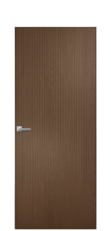 Дверь межкомнатная Бриз 1 Цвет Дуб Темный Покрытие Шпон натуральный  Наличник Скрытый короб хром Цена 62350