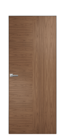 Дверь межкомнатная Юнит 09 Цвет Американский Орех Покрытие Шпон натуральный  Наличник Скрытый короб хром Цена 54850
